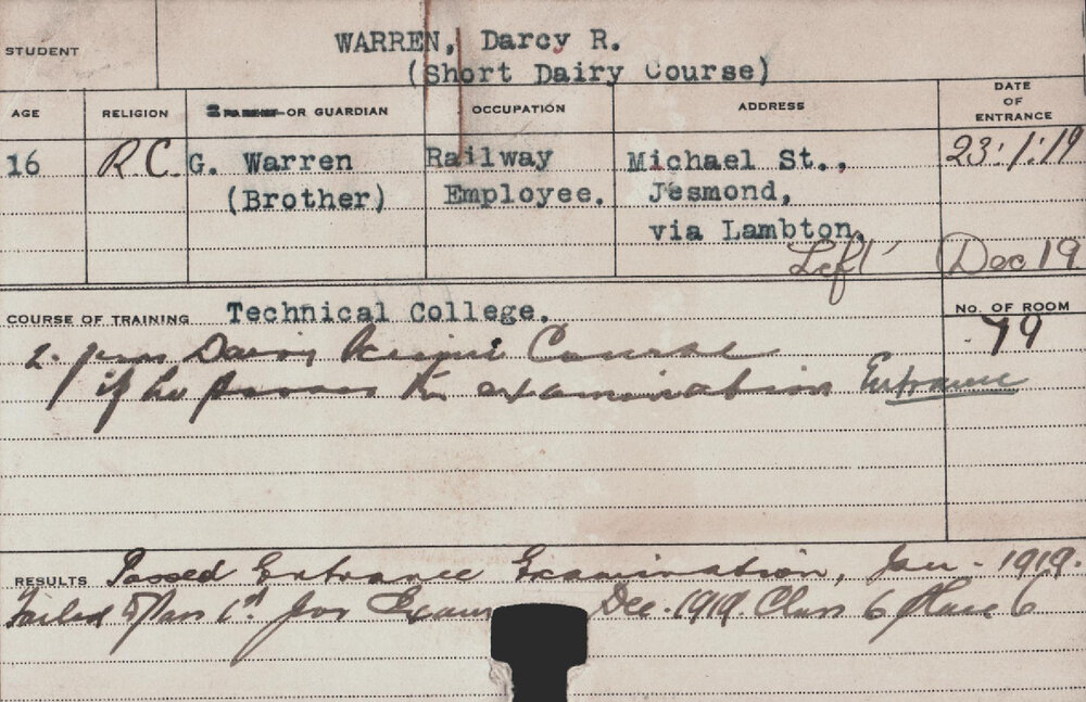 Warren, Darcy R (Short Course - Dairy)