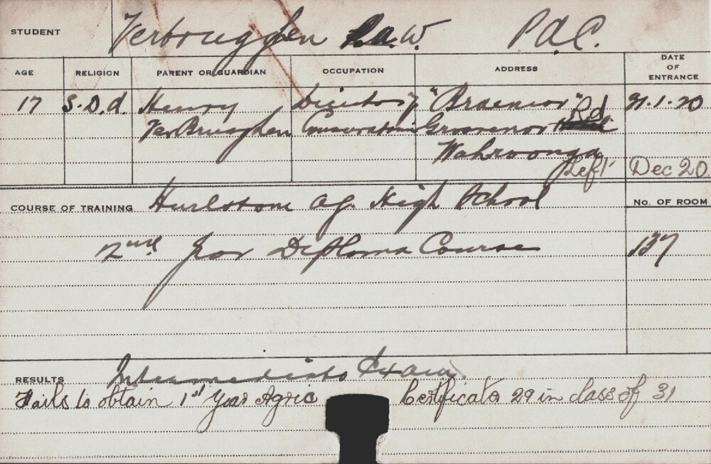 Verbrugghen, P (Hawkesbury Diploma of Agriculture (HDA))