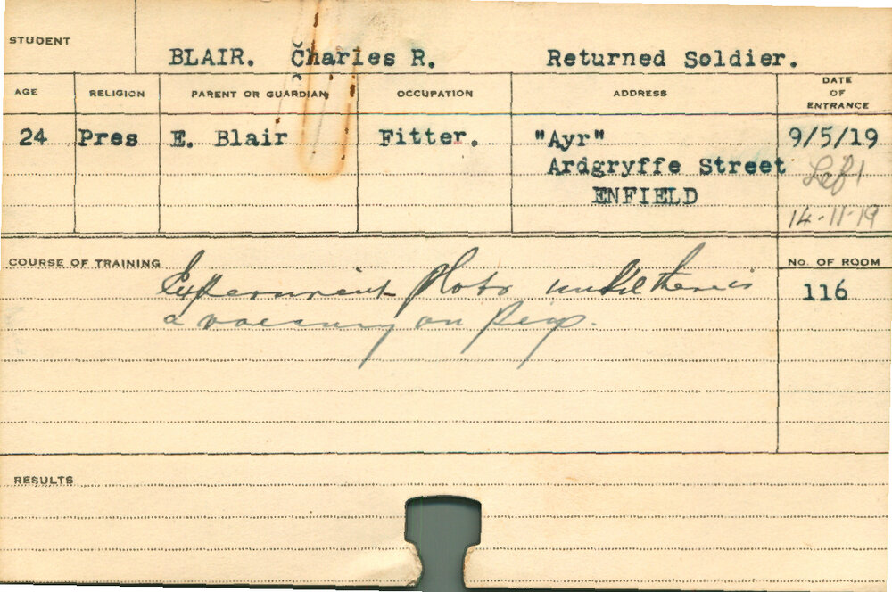 BLAIR, Charles R (Short Course - Experimental Plots)