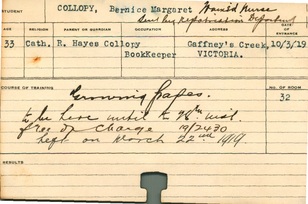 COLLOPY, Bernice Margaret (Short Course - Growing Grapes)