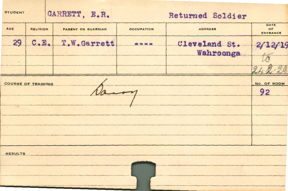 GARRETT, ER (Short Course - Dairy)