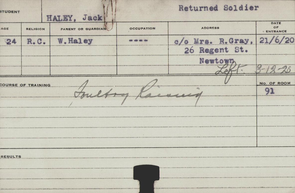 Haley, Jack (Short Course - Poultry Raising)