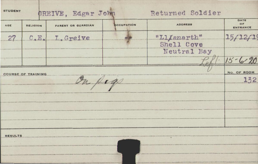 Greive, Edgar John (Short Course - Pigs)