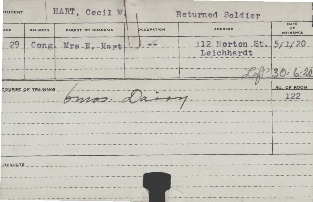 Hart, Cecil W (Short Course - Dairy)