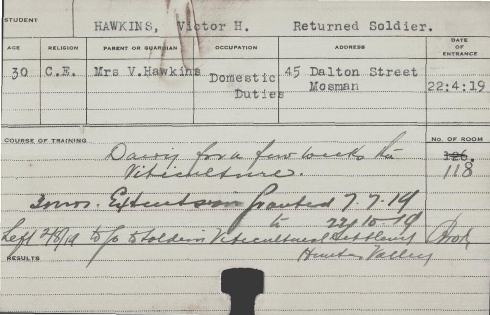 Hawkins, Victor H (Short Course - Dairy &amp; Viticulture)