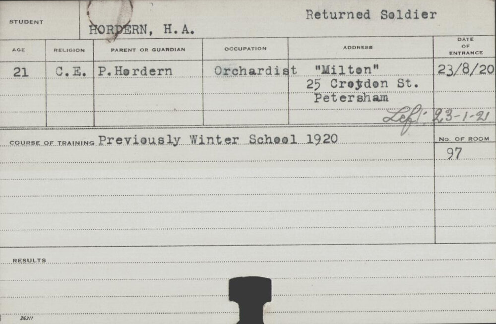 HORDERN, HA (Practical - Orchard)