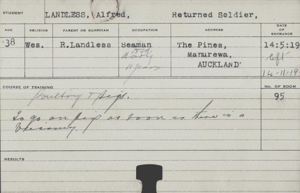 Landless, Alfred (Short Course - Poultry &amp; Pigs)