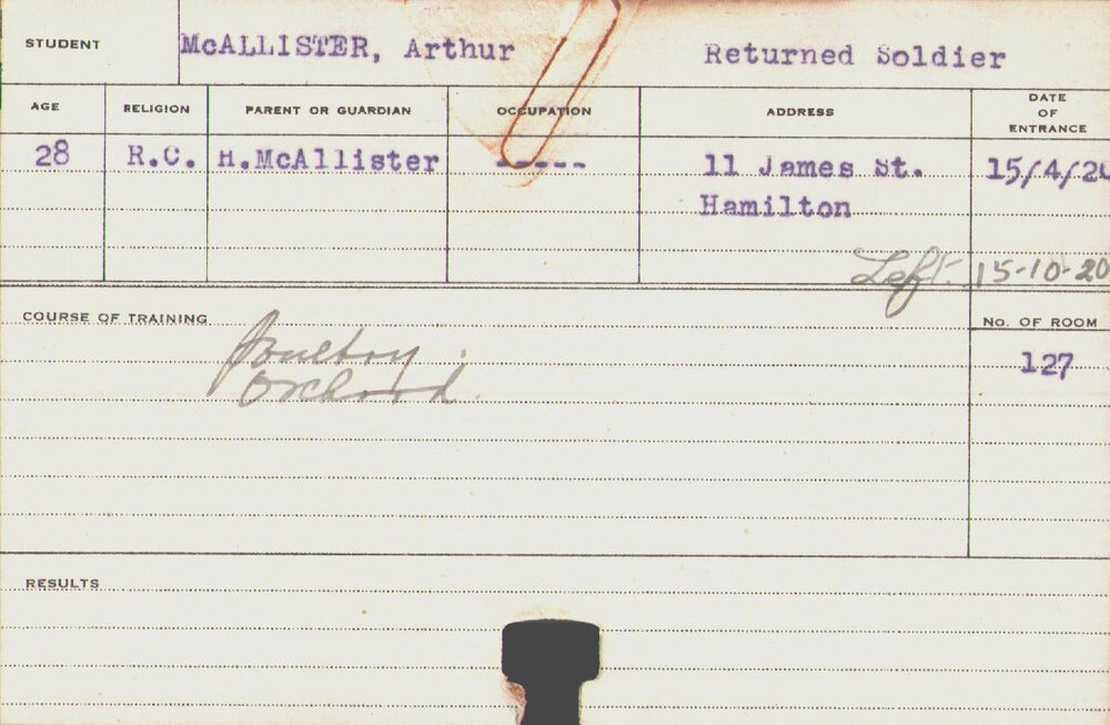 McAllister, Arthur (Short Course - Poultry &amp; Orchard)