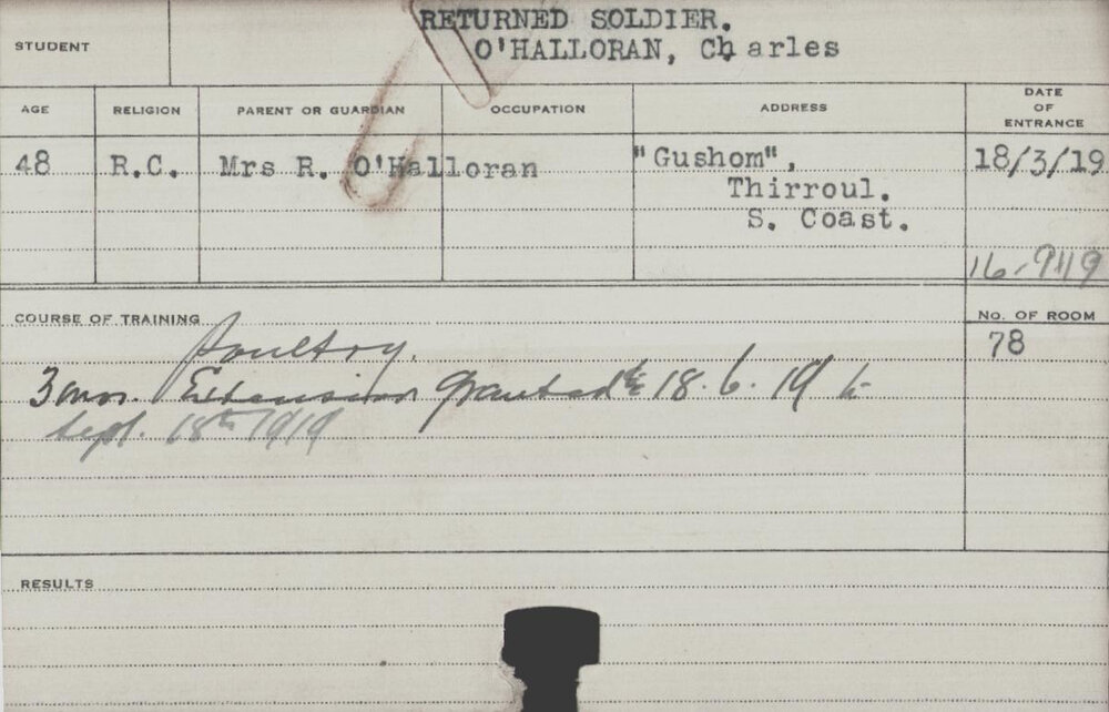 O'Halloran, Charles (Short Course - Poultry)