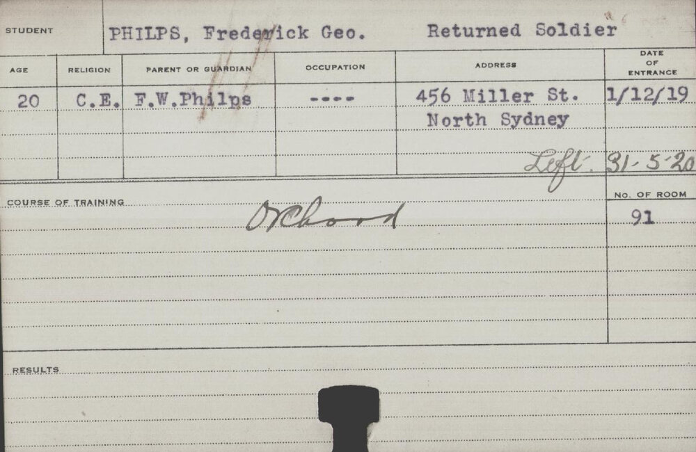 Philps, Frederick George (Short Course - Orchard)