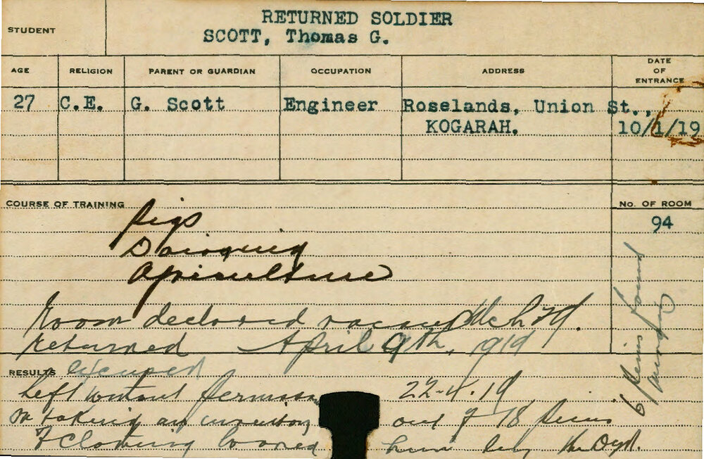 Scott, Thomas G (Short Course - Pigs, Dairying &amp; Agriculture)