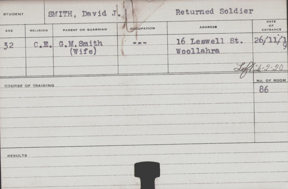 SMITH, David J (Short Course - Poultry Farming)