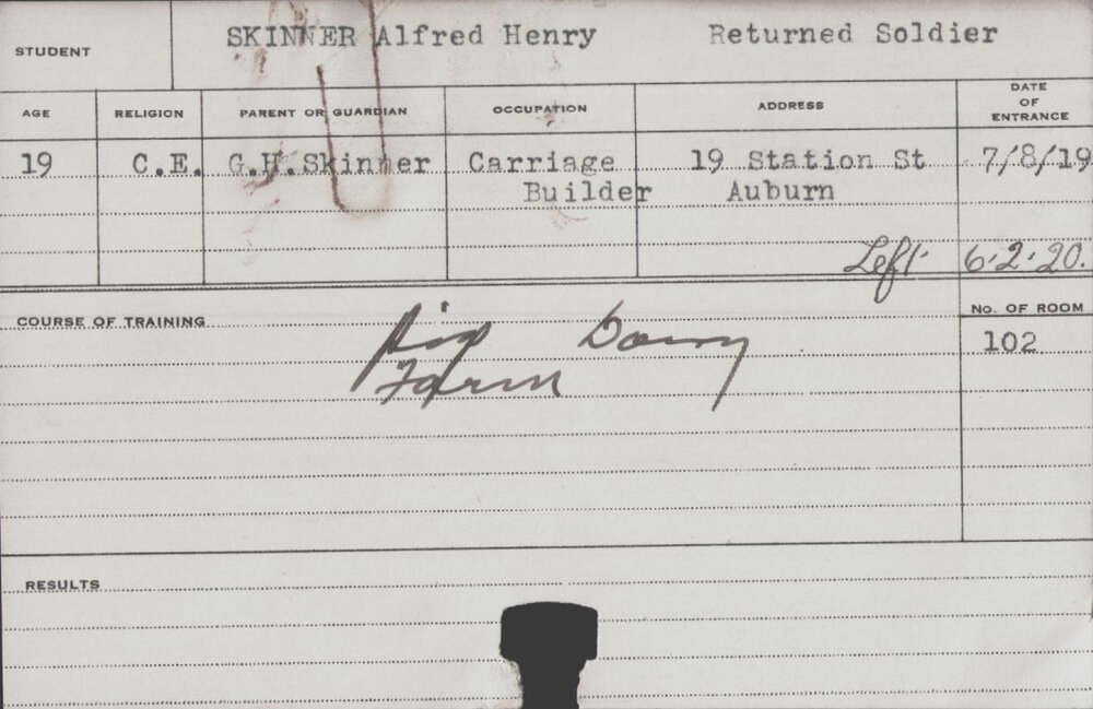 Skinner, Alfred Henry (Short Course - Pigs, Dairy &amp; Farm)