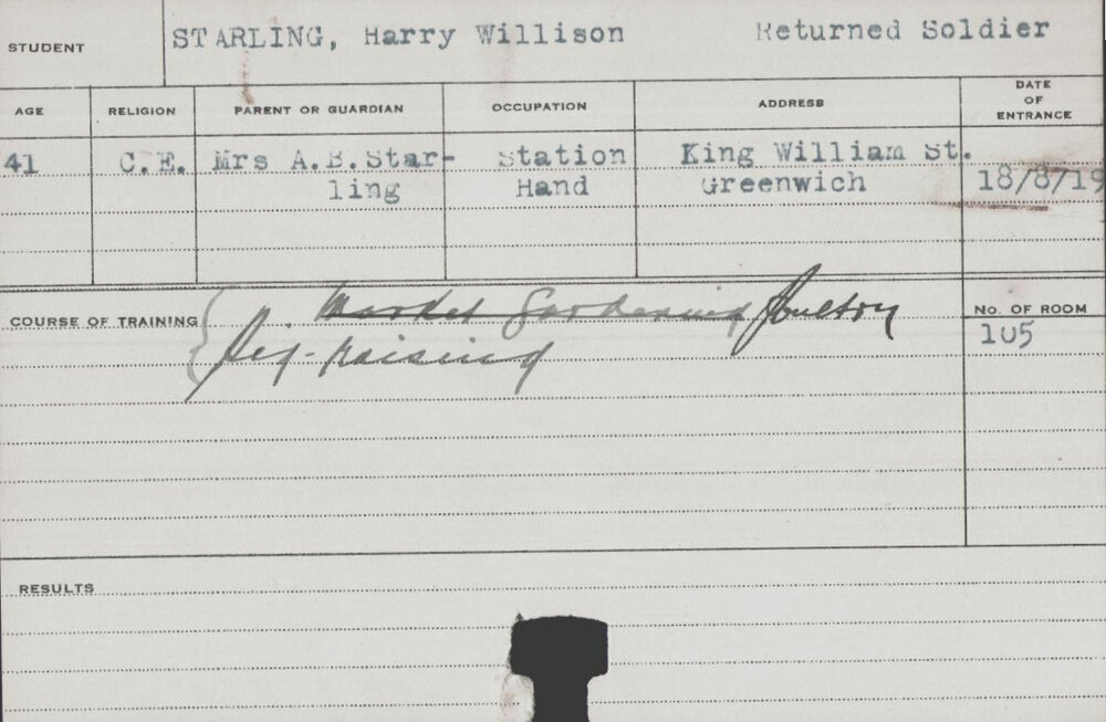 Starling, Harry Willison (Short Course - Poultry &amp; Pig Raising)