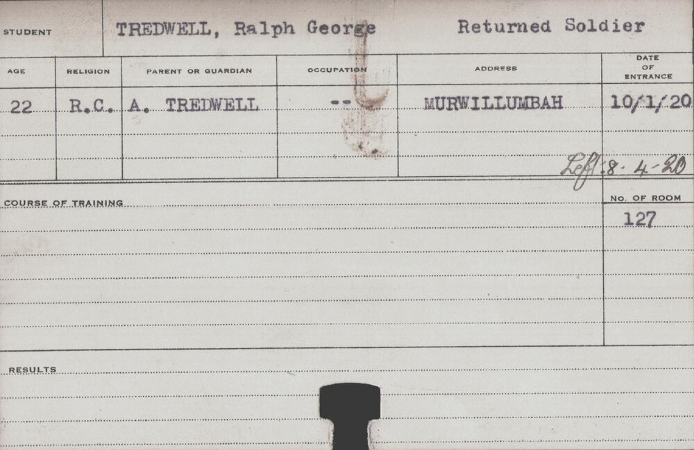 Tredwell, Ralph George (Short Course - Pig Raising)