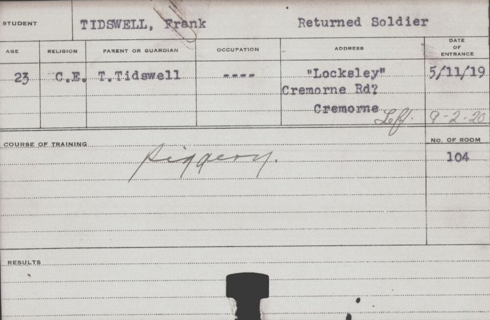 Tidswell, Frank (Short Course - Piggery)