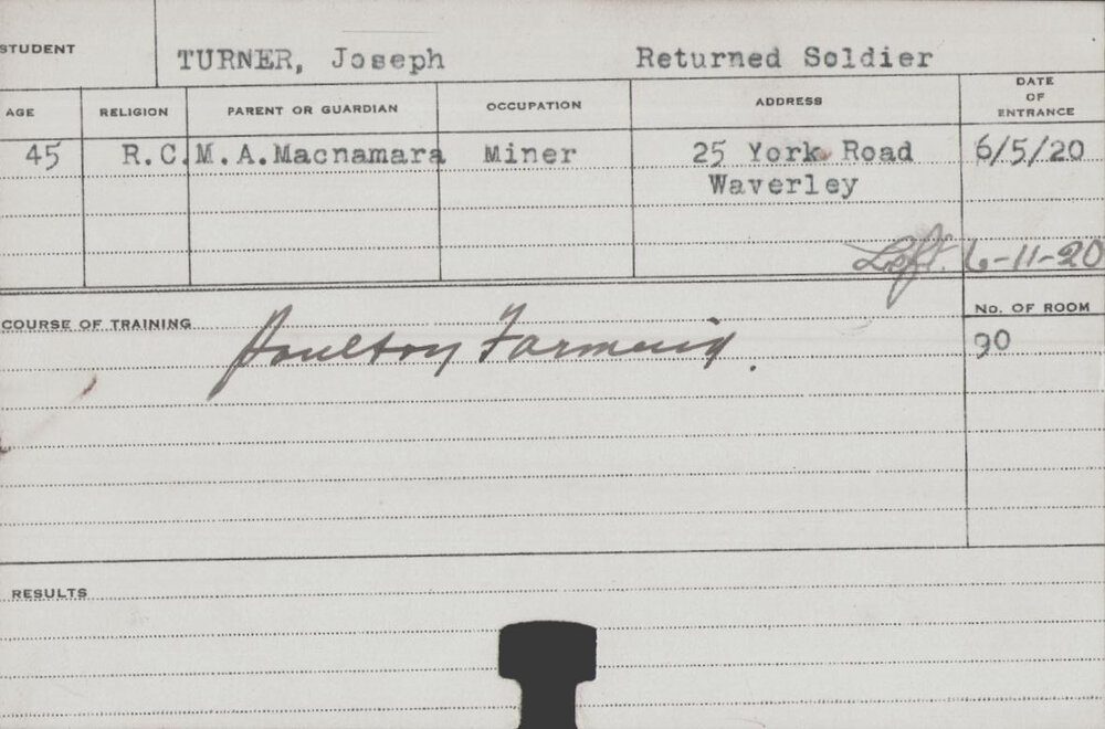 Turner, Joseph (Short Course - Poultry Farming)