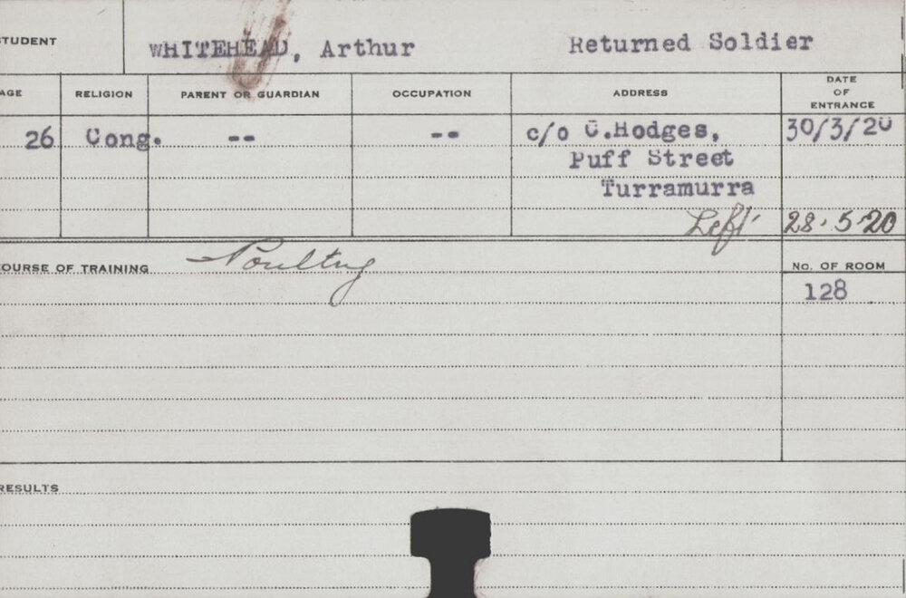 Whitehead, Arthur (Short Course - Poultry)