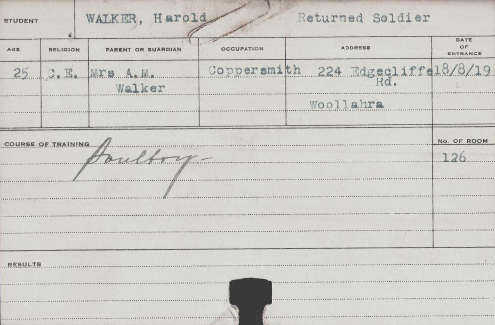 Walker, Harold (Short Course - Poultry)