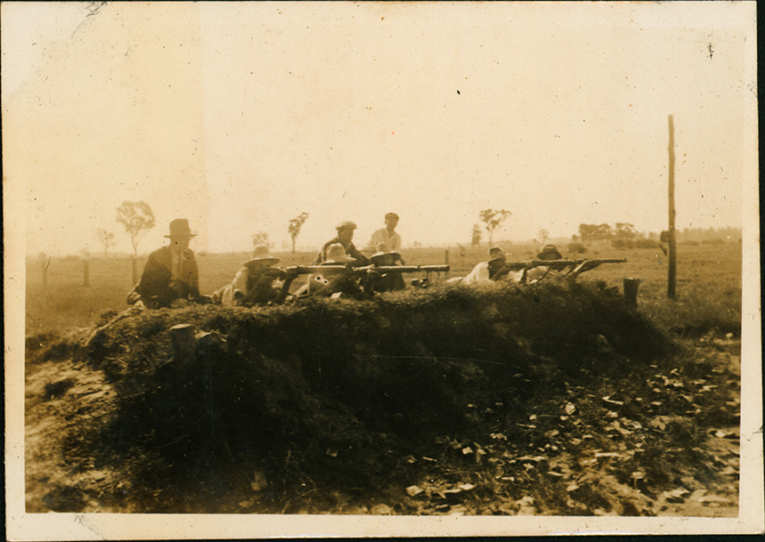 Students shooting at the rifle range [Hawkesbury Agricultural College (HAC)]