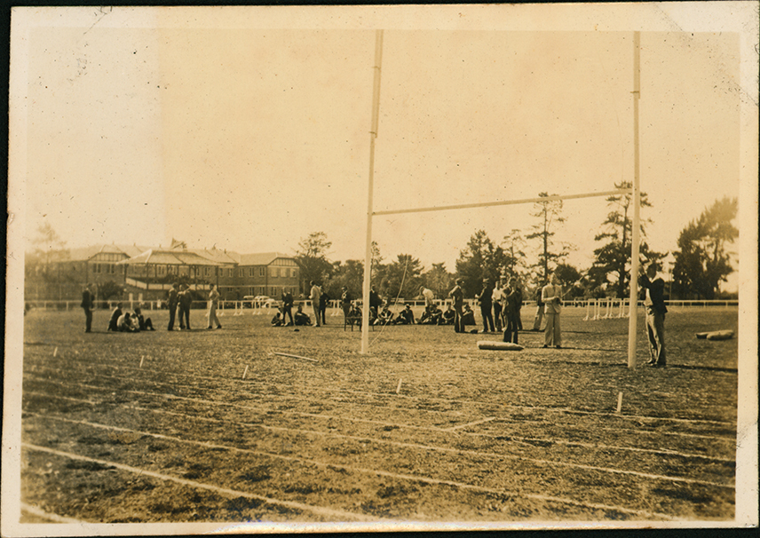 Preparing for an athletics carnival on the oval [Hawkesbury Agricultural College (HAC)]