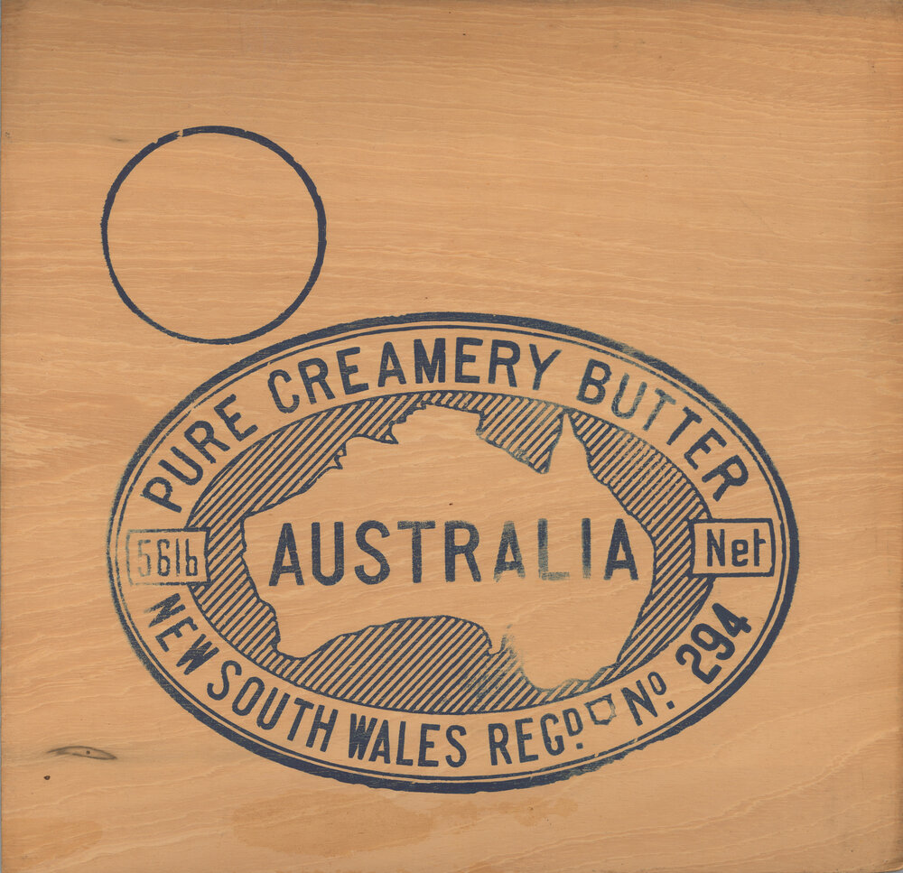 Butter Box Lid - Pure Creamery Butter - Hawkesbury Agricultural College (HAC) - Registered Number 294