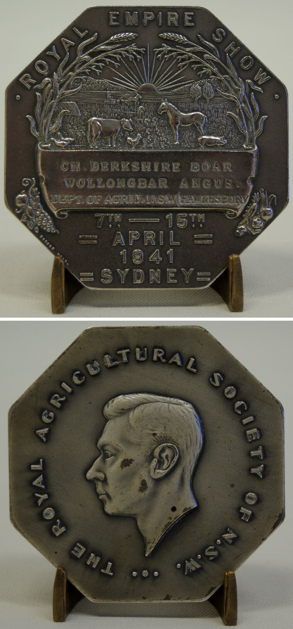 Sydney Royal Empire Show - Silver Medal - CH Berkshire Boar 'Wollongbar Angus' [Hawkesbury Agricultural College]