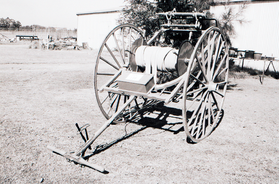 Hand drawn fire hose reel cart
