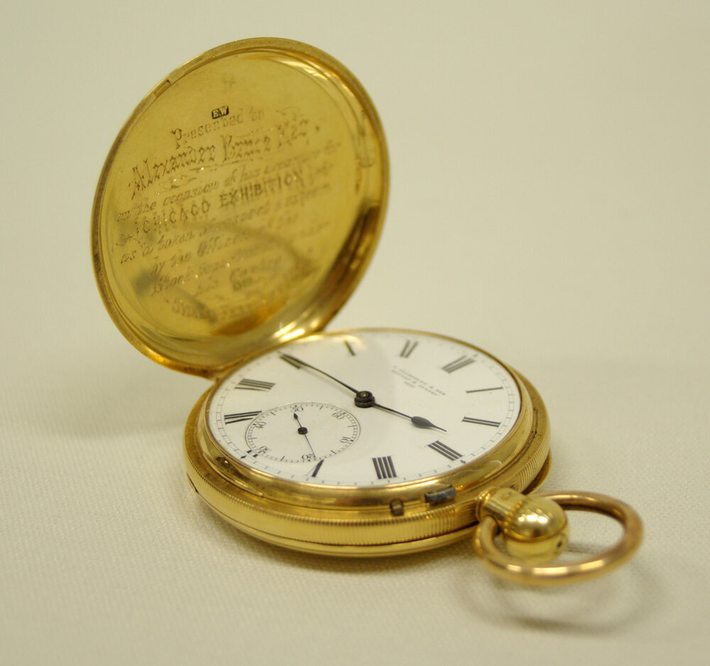 Gold Fob (pocket) Watch presented to Alexander Bruce Esq.