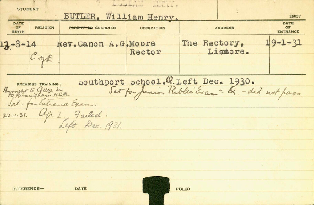 BUTLER, William Henry (Hawkesbury Diploma of Agriculture (HDA))