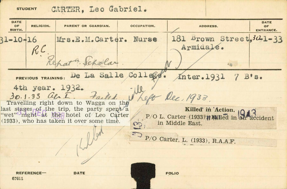 CARTER, Leo Gabriel (Hawkesbury Diploma of Agriculture (HDA))