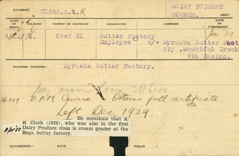 CLARK, AR (Dairy Factory Course)