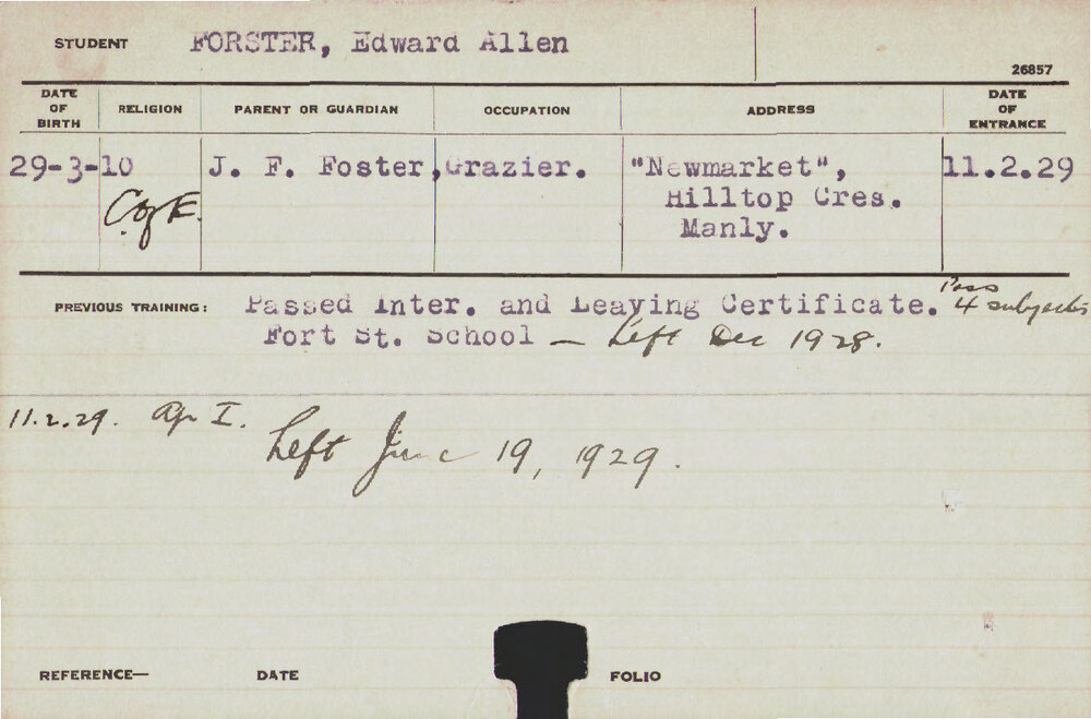 FORSTER, Edward Allen (Hawkesbury Diploma of Agriculture (HDA))