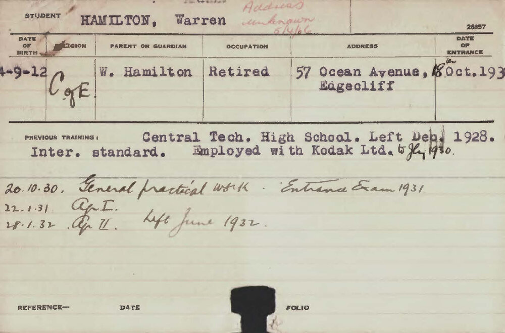 HAMILTON, Warren (Hawkesbury Diploma of Agriculture (HDA))