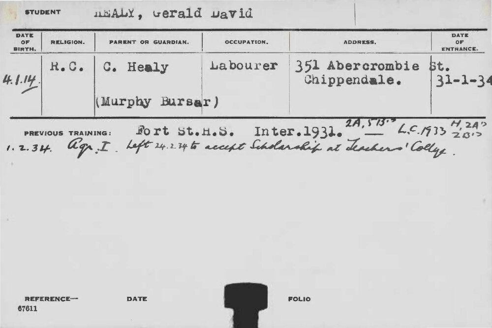 HEALY, Gerald David (Hawkesbury Diploma of Agriculture (HDA))