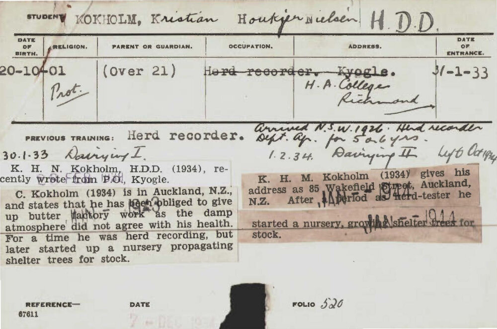 KOKHOLM, Kristian Houkjen Nielsen (Hawkesbury Diploma in Dairy (HDD))