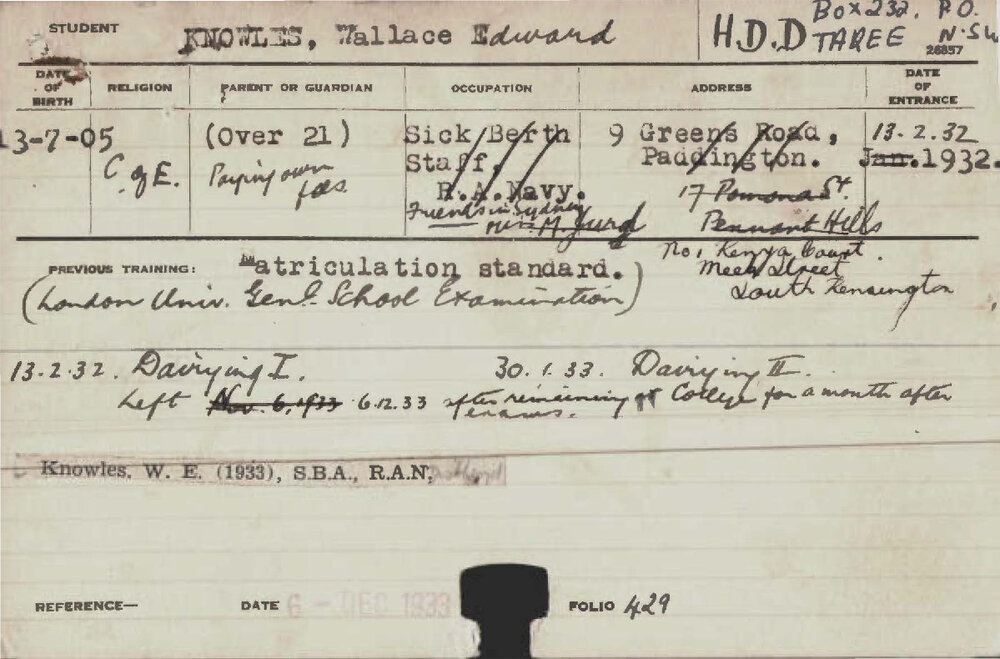 KNOWLES, Wallace Edward (Hawkesbury Diploma in Dairy (HDD))
