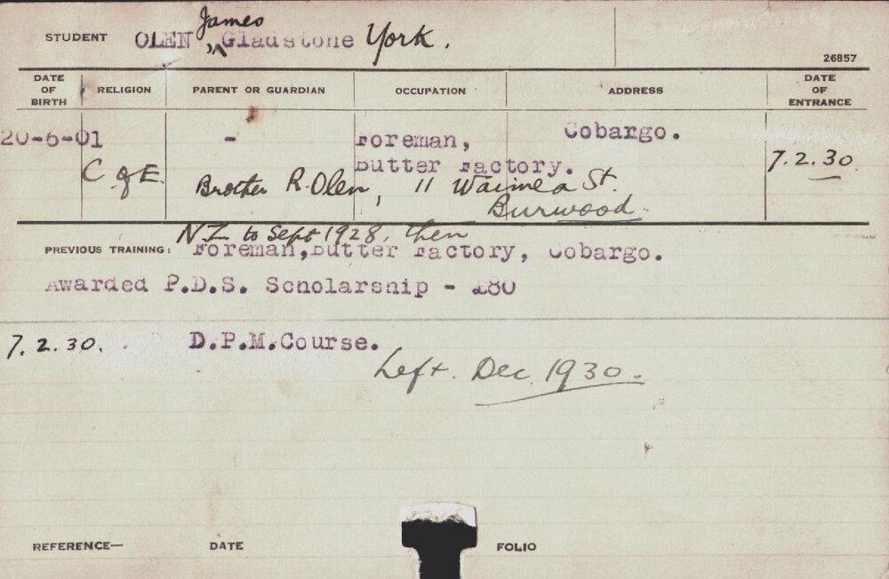 OLEN, James Gladstone York (DPM Course)