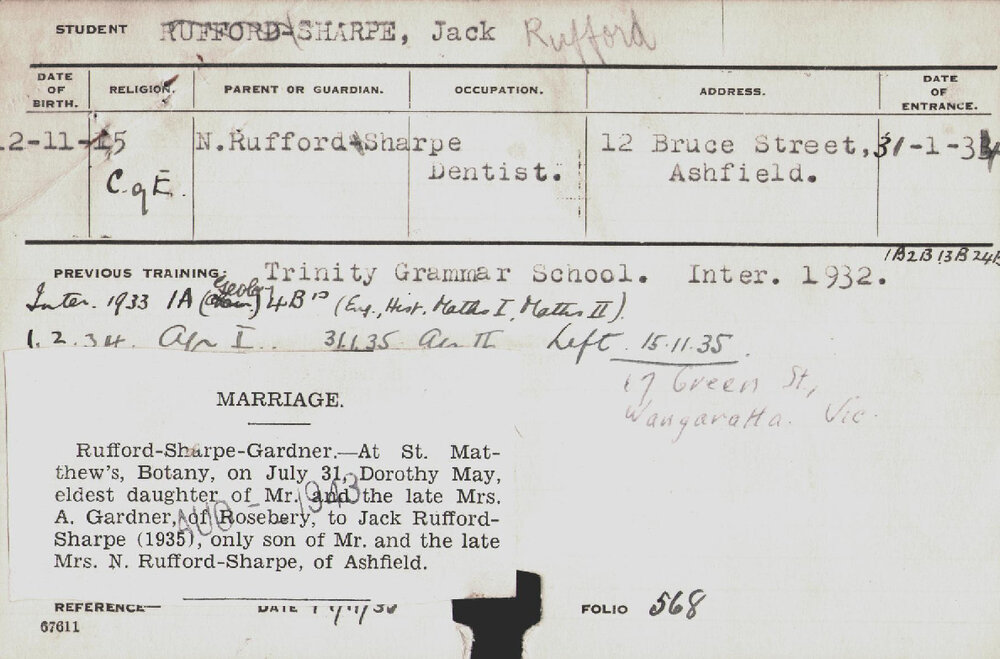 RUFFORD-SHARPE, Jack (Hawkesbury Diploma of Agriculture (HDA))