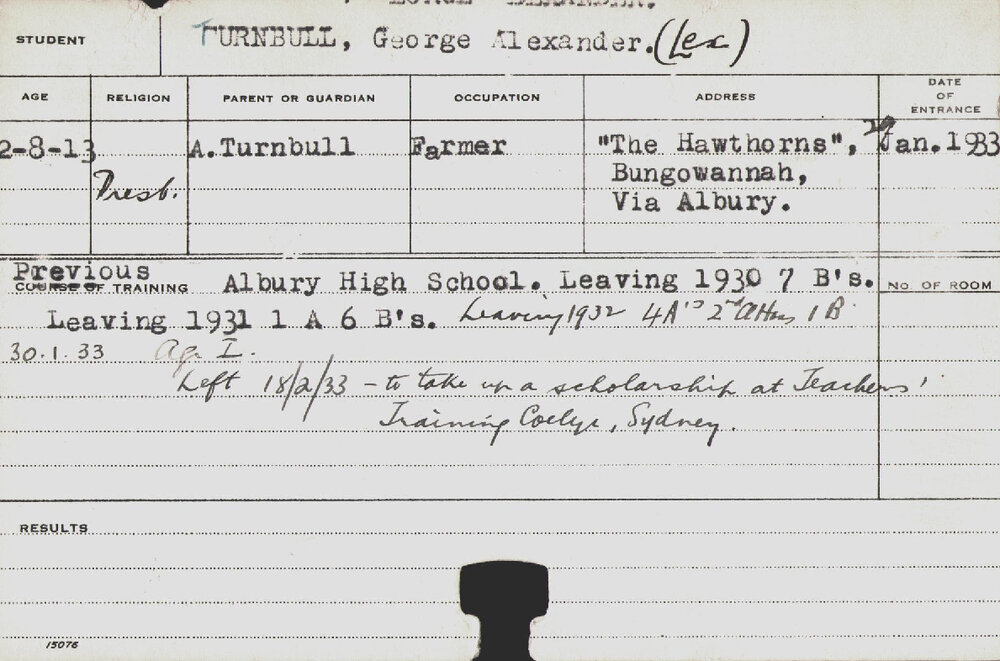 Turnbull, George Alexander (Hawkesbury Diploma of Agriculture (HDA))