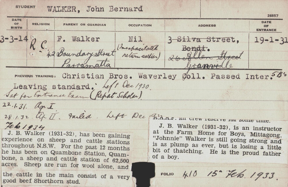 Walker, John Bernard (Hawkesbury Diploma of Agriculture (HDA))