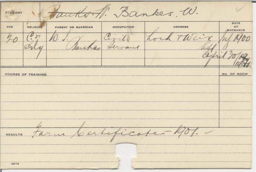 BANKERS, W (Certificate - Farm)