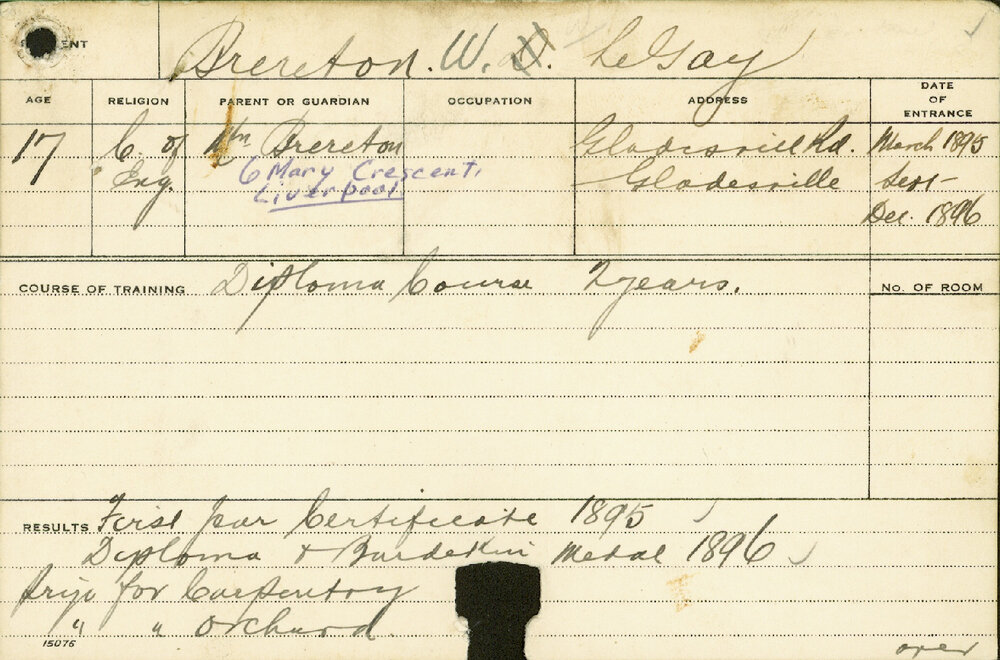 BRERETON, W Le Gay (Hawkesbury Diploma of Agriculture (HDA) (Burdekin Medal))