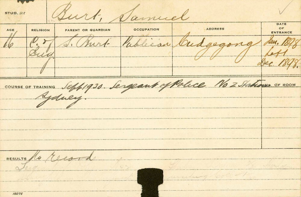 BURT, Samuel (Agriculture)