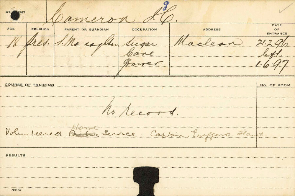 CAMERON, John C (Agriculture)