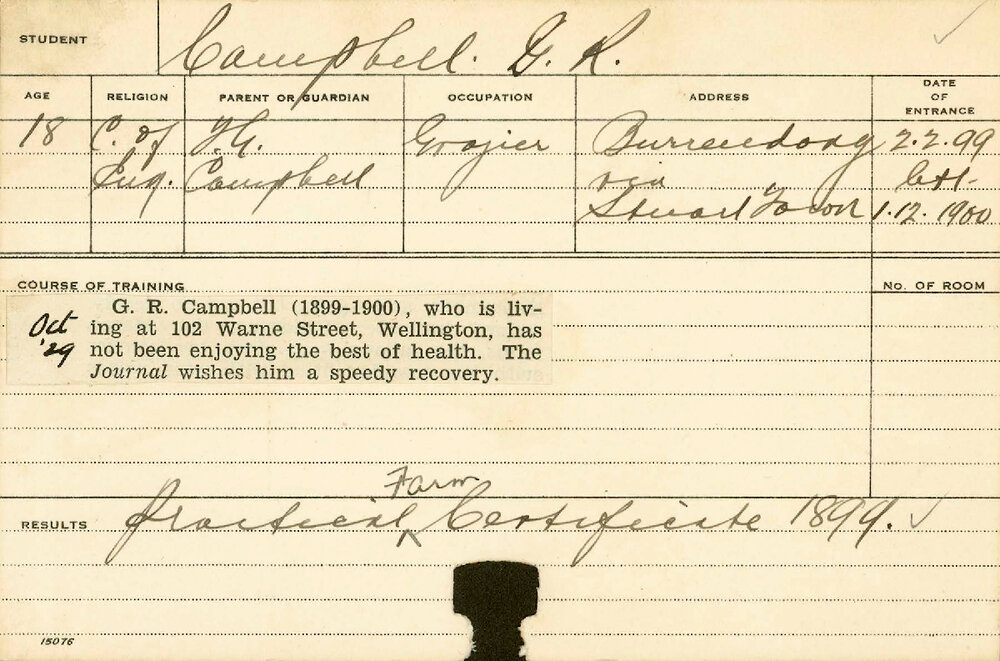 CAMPBELL, GR (Certificate - Farm)