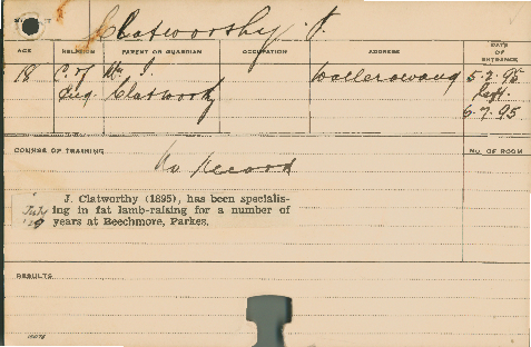 CLATWORTHY, J (Agriculture)