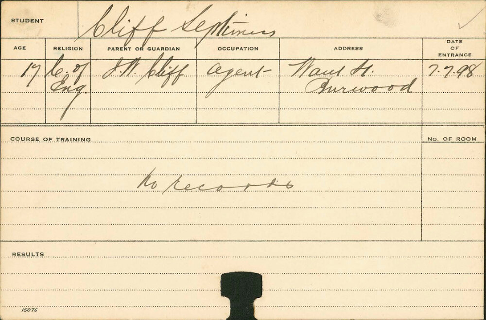 CLIFF, Septimus (Agriculture)