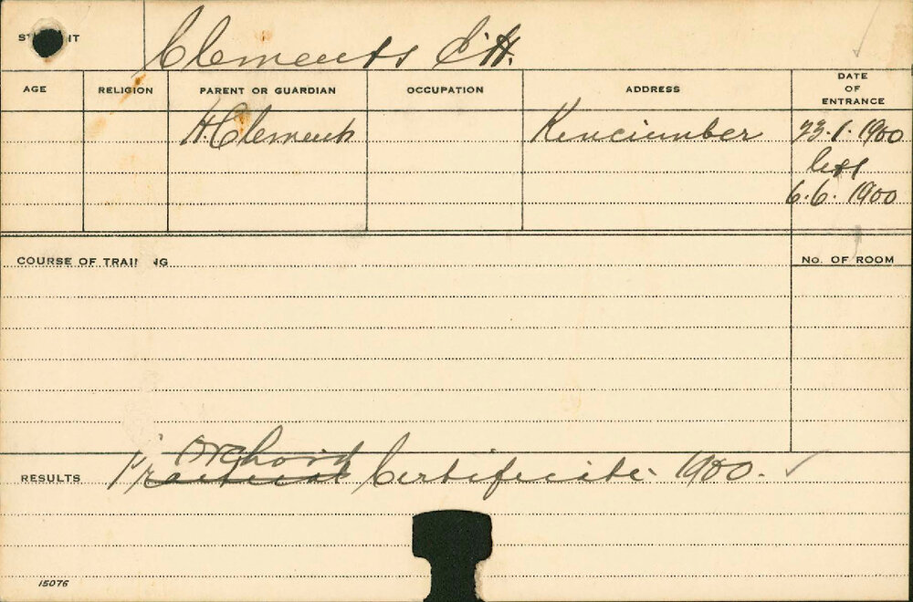 CLEMENTS, EH (Certificate - Orchard)