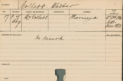 COLLETT, Walter (Agriculture 1891)